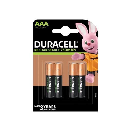 PILA DURACELL RECARGABLE HR03 750 MAH BLÍSTER (4 UNIDADES)