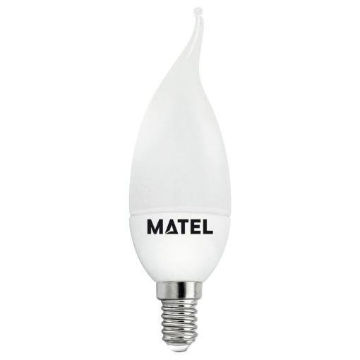 BOMBILLA LED VELA FLAMA MATEL E14 5W FRÍA