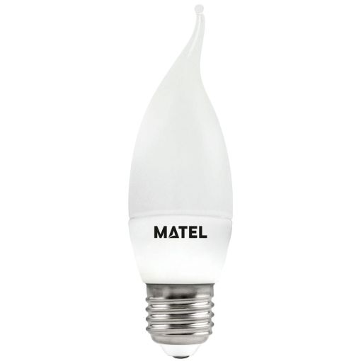 BOMBILLA LED VELA FLAMA MATEL E27 5W FRÍA