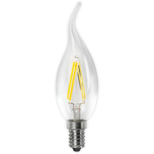 BOMBILLA LED FLAMA FILAMENTO MATEL C37 E14 4W FRÍA CLARA