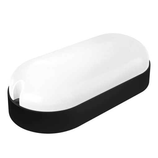 APLIQUE LED OVAL IP65 MATEL 9W NEGRO FRÍA