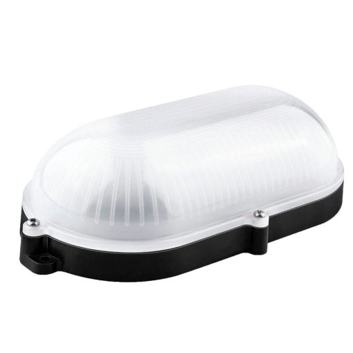 APLIQUE LED OVAL IP65 MATEL 9W NEGRO CÁLIDA