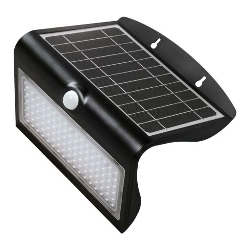 APLIQUE LED SOLAR KORPASS SENSOR 8W NEGRO FRÍA