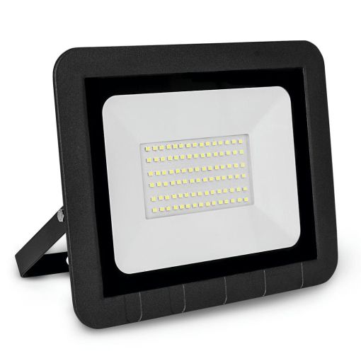 PROYECTOR LED PLANO NEGRO MATEL IP65 50W CÁLIDA