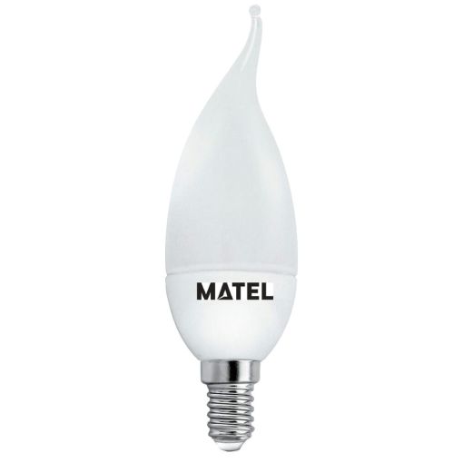 BOMBILLA LED VELA FLAMA MATEL E14 8W NEUTRA