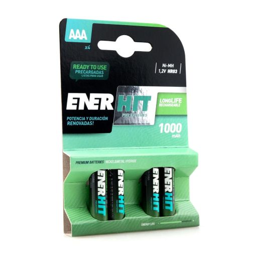 PILA ENERHIT RECARGABLE HR03 1000MAH BLÍSTER 4UDS