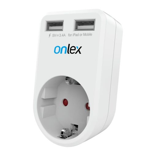 ADAPTADOR 230V + 2USB ONLEX