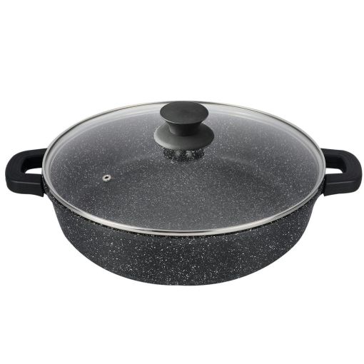 CACEROLA ALUMINIO FUNDIDO BLACK BAJA PIEDRA 32CM