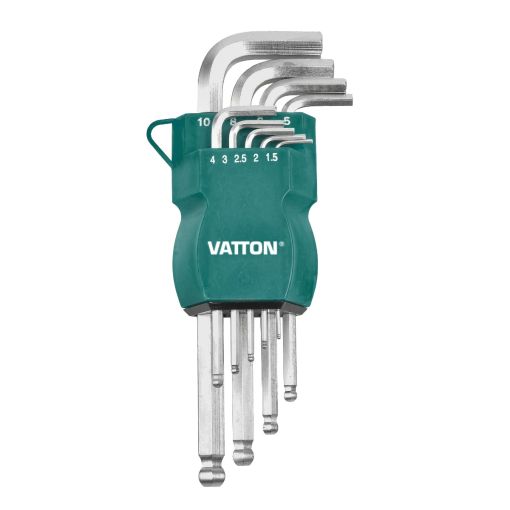 JUEGO LLAVE ALLEN VATTON LARGA CR-V PUNTA BOLA 9 PIEZAS