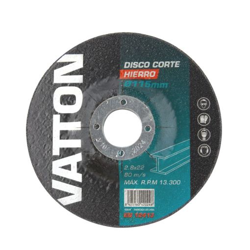 DISCO CORTAR HIERRO VATTON 115x2.8x22 MM