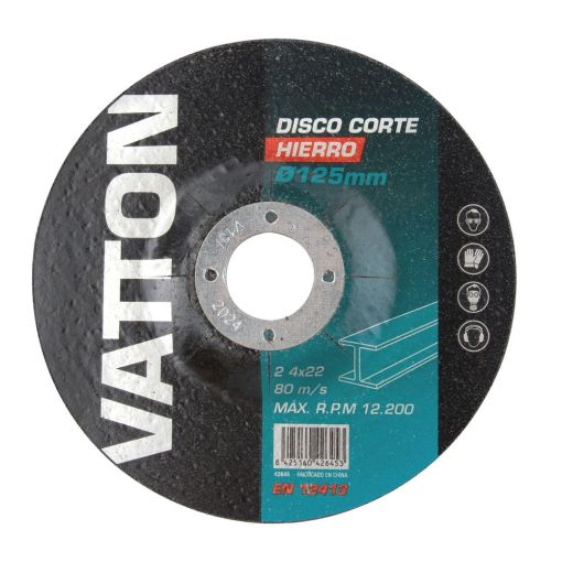 DISCO CORTAR HIERRO VATTON 125x2.4x22 MM
