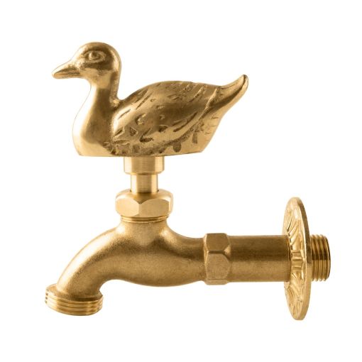 GRIFO LATÓN PATO CON ROSETA