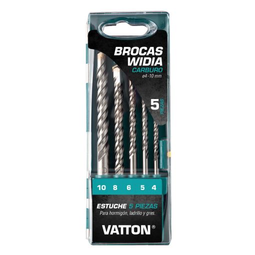 JUEGO BROCAS WIDIA CARBURO VATTON 4-10 MM 5 PIEZAS