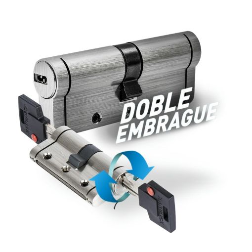 CILINDRO SEGURIDAD NÍQUEL HANDLOCK DOBLE EMBRAGUE R15 30x30