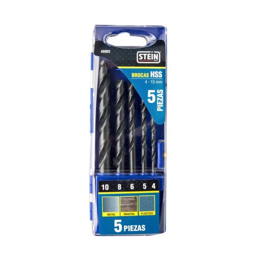 JUEGO BROCAS HSS STEIN 4 A 10 MM DIN 338 5 PIEZAS