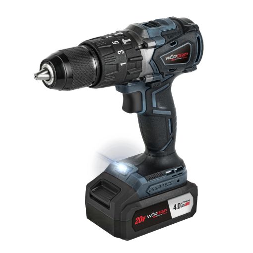 TALADRO PERCUTOR BRUSHLESS WORGRIP 20V 1 BATERÍA 4.0AH