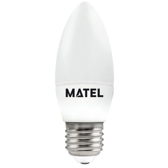 BOMBILLA LED VELA MATEL E27 6W CÁLIDA