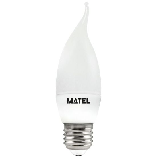 BOMBILLA LED VELA FLAMA MATEL E27 5W CÁLIDA