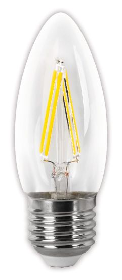 BOMBILLA LED VELA FILAMENTO MATEL C37 E27 4W CÁLIDA CLARA