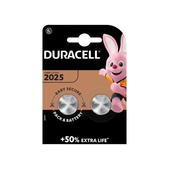 PILA DURACELL BOTÓN LITIO CR-2025 3V (2 UNIDADES)