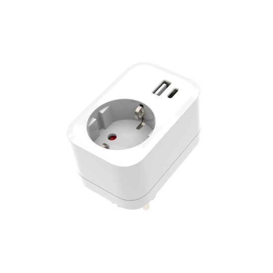 ADAPTADOR ONLEX PC 16A 1T USB+TYPE-C