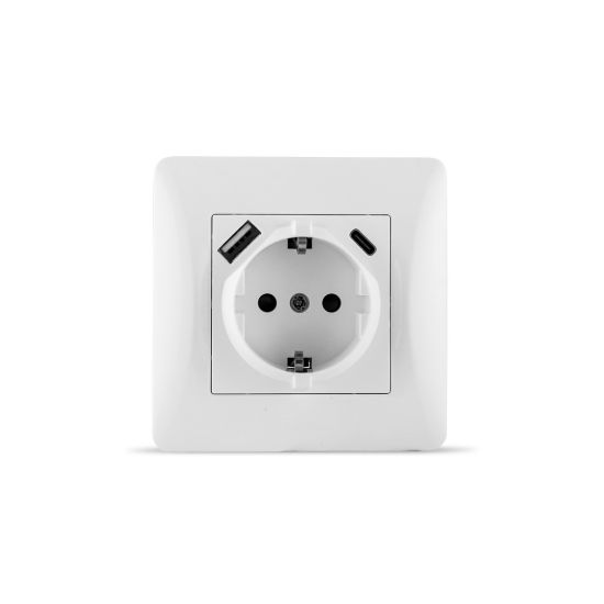 S-EMPOTRAR BLANCA ENCHUFE + USB-A + USB-C