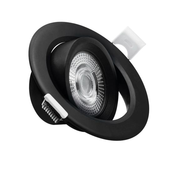 ARO LED BASCULANTE IP20 REDONDO PC NEGRO 7W CCT