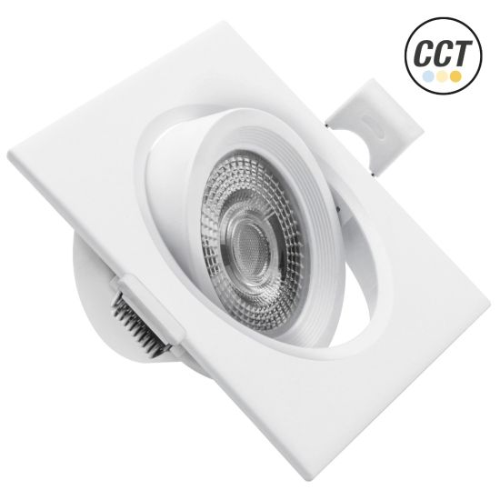 ARO LED BASCULANTE IP20 CUADRADO PC BLANCO 7W CCT
