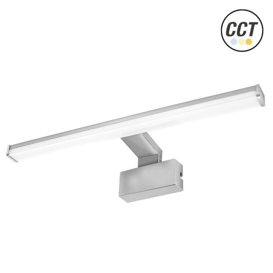 APLIQUE LED ESPEJO MATEL CROMADO 60CM IP44 9W 3CCT