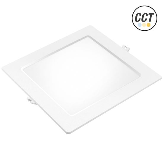 DOWNLIGHT LED PC EMPOTRABLE CUADRADO BLANCO 18W CCT