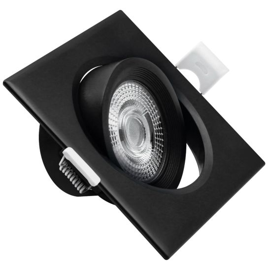 ARO LED BASCULANTE IP20 CUADRADO PC NEGRO 7W CCT