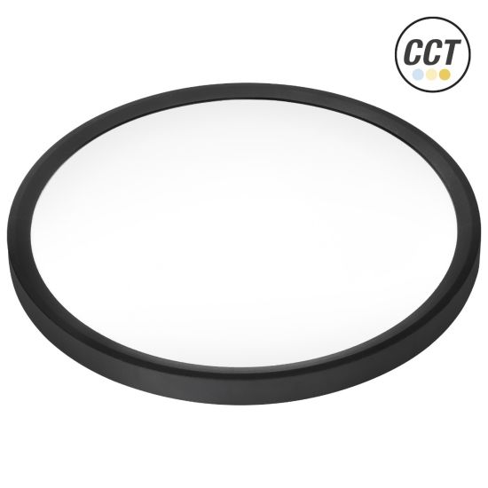 PANEL LED REDONDO SUPERFICIE NEGRO 400MM 32W 3CCT