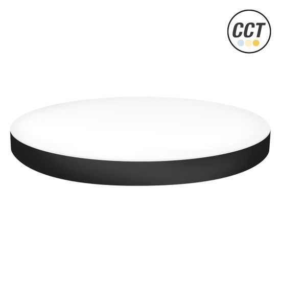 PLAFÓN LED REDONDO SUPERFICIE NEGRO 400MM 36W CCT
