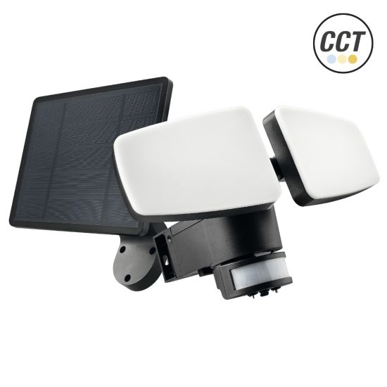 APLIQUE SOLAR MULTIPOSICIÓN IP54 SENSOR 12W CCT