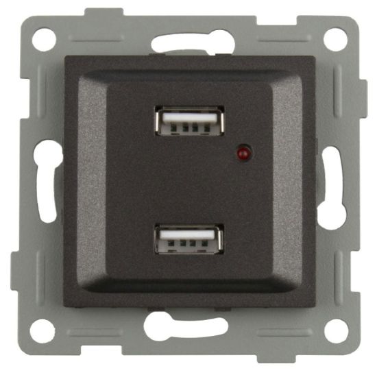 S-EMPOTRAR DOBLE USB GRAFITO ONLEX 16A 250V