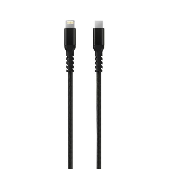 CABLE CARGADOR TRENZADO TIPO-C/LIGHTING 2M NEGRO ONLEX