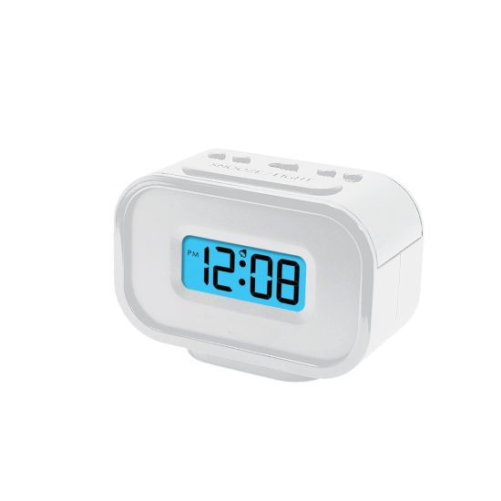 RELOJ DIGITAL CON ALARMA BLANCO