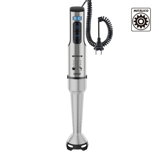 BATIDORA BRAZO KUKEN CON VASO 2000W INOXIDABLE