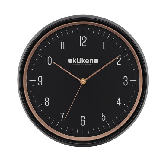 RELOJ DE PARED NEGRO REDONDO 30CM KÜKEN