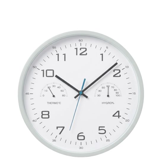 RELOJ DE PARED KUKEN HIGRÓMETRO/ TERMÓMETRO BLANCO REDONDO 30CM