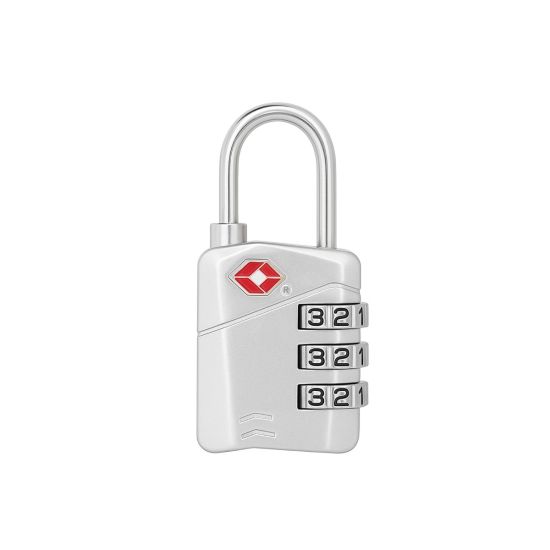 CANDADO COMBINACIÓN TSA HANDLOCK PLATA 3 NÚMEROS