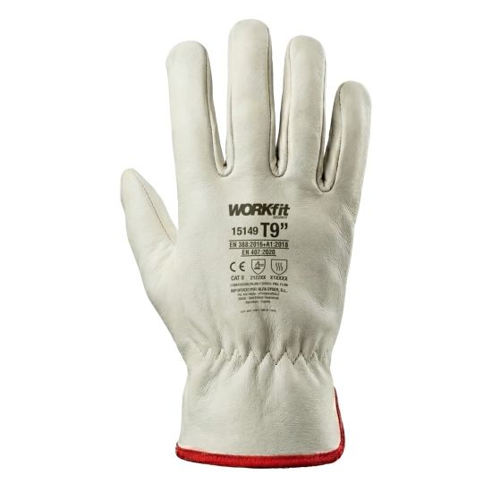 GUANTE CONDUCTOR WORKFIT PIEL VACUNO NATURAL TALLA 7