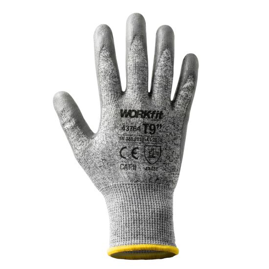 GUANTE ANTICORTE POLIETILENO POLIÉSTER PU WORKFIT TALLA 10