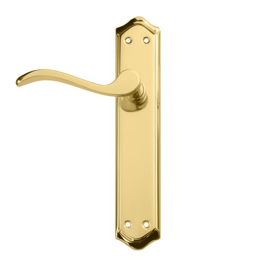 MANILLA CURVA CON PLACA LATÓN BRILLO ALUMINIO HIERRO