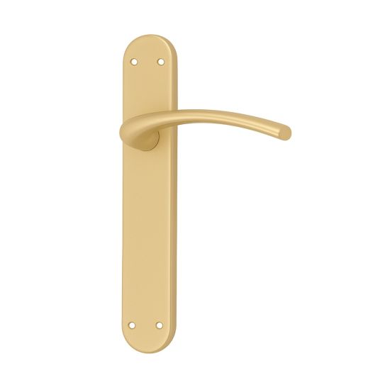 MANILLA CURVA CON PLACA LATÓN MATE ALUMINIO HIERRO