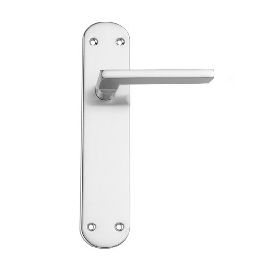MANILLA RECTA CON PLACA ANCHA NÍQUEL MATE ALUMINIO HIERRO