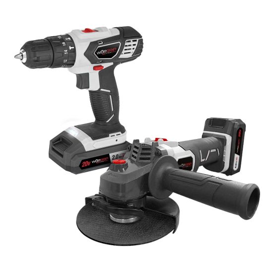 KIT TALADRO PERCUTOR/AMOLADORA 115/125 2 BATERÍAS