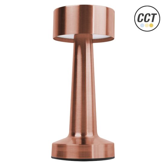 LÁMPARA BAJA PLANA RECARGABLE REGULABLE ORO ROSA CCT MODELO MARBELLA