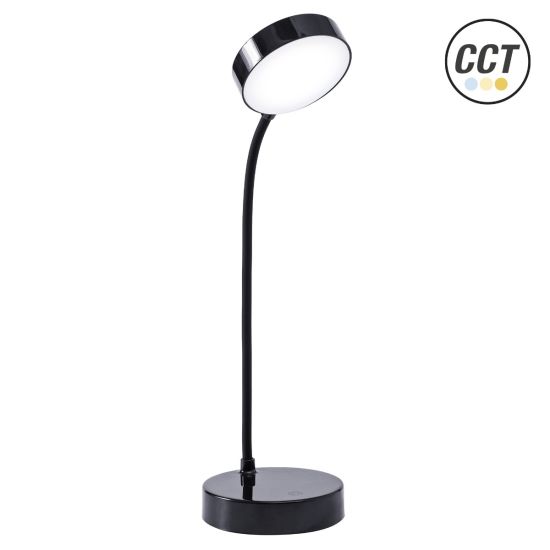 LÁMPARA LED RECARGABLE REDONDA NEGRA CCT KORPASS