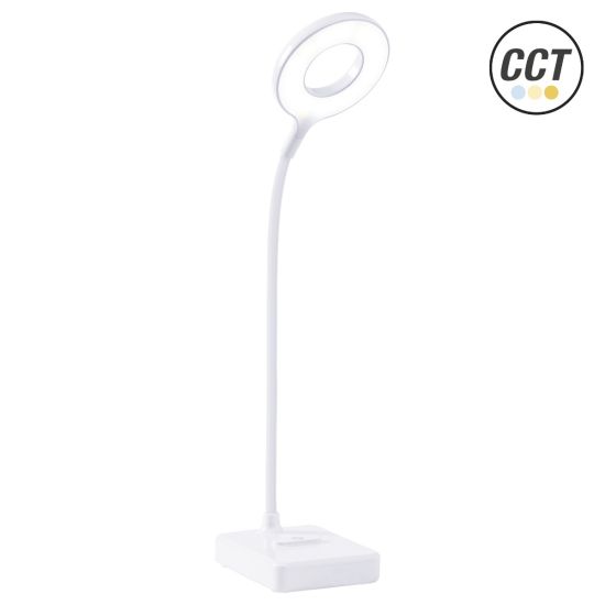 LÁMPARA LED RECARGABLE ARO BLANCA CCT KORPASS
